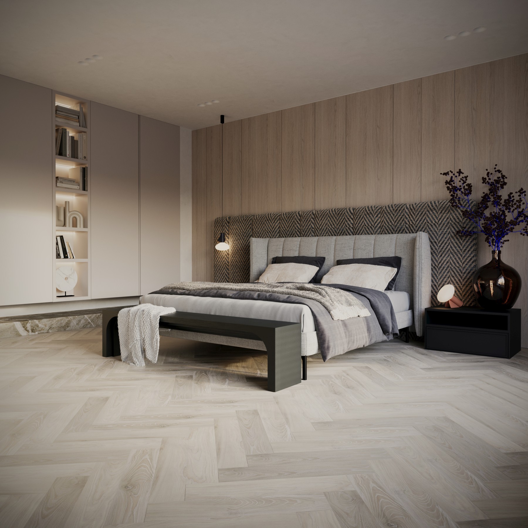 Vinyl Podlaha SPC VinCore Herringbone 5/0,3mm STRASBOURG 12,5x62,5cm (0,94m2)